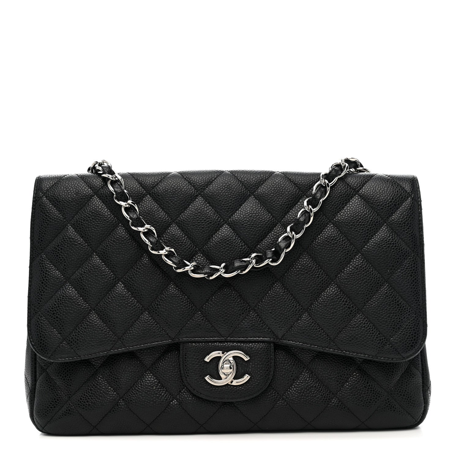 Chanel Caviar Quilted Jumbo Single Flap Black 1 of 10
