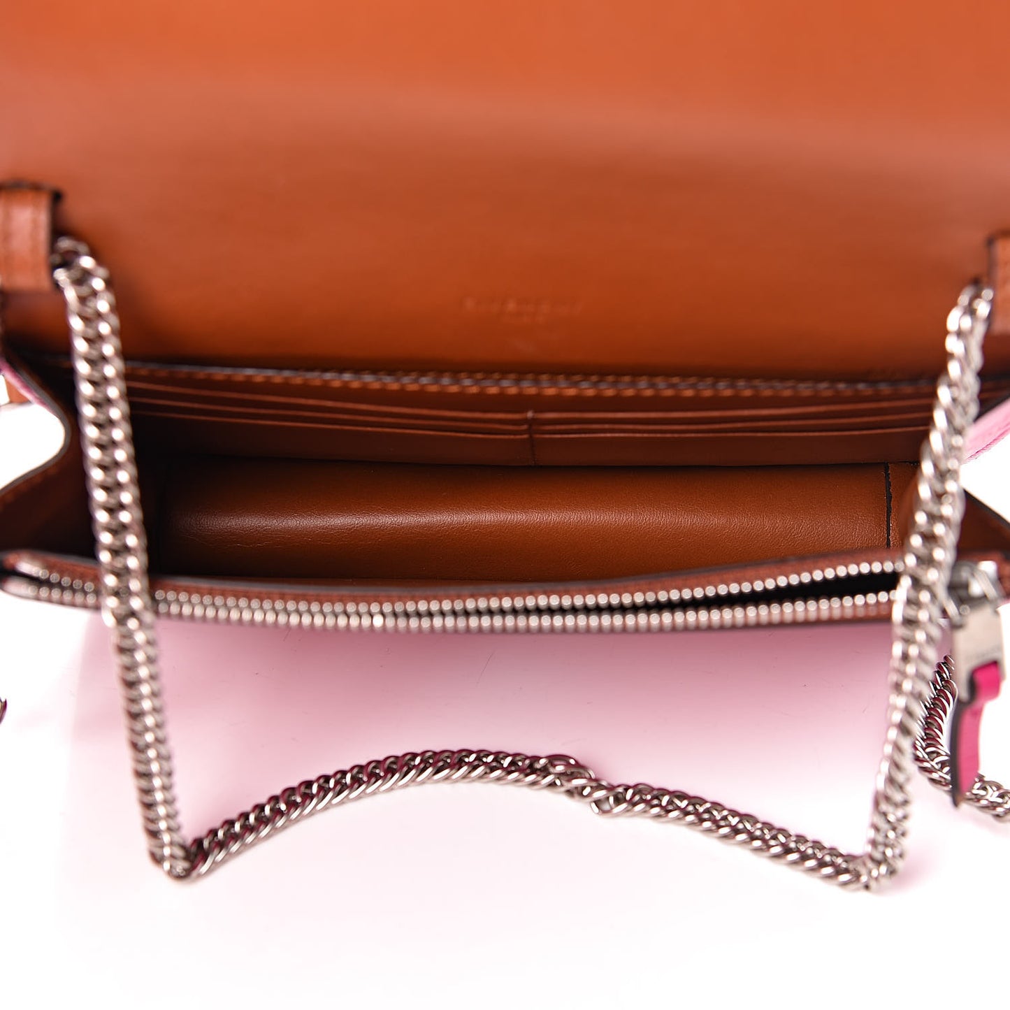 Lambskin Emblem Chain Wallet Cyclamen