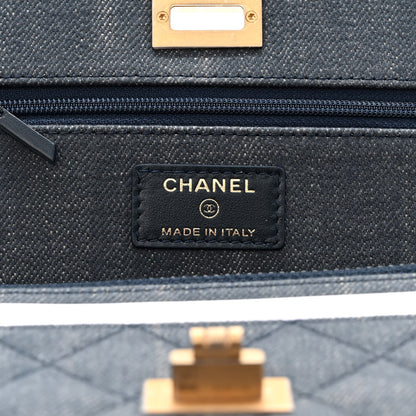 Chanel Denim Quilted Lucky Charms Reissue Wallet On Chain WOC Blue 5 of 10