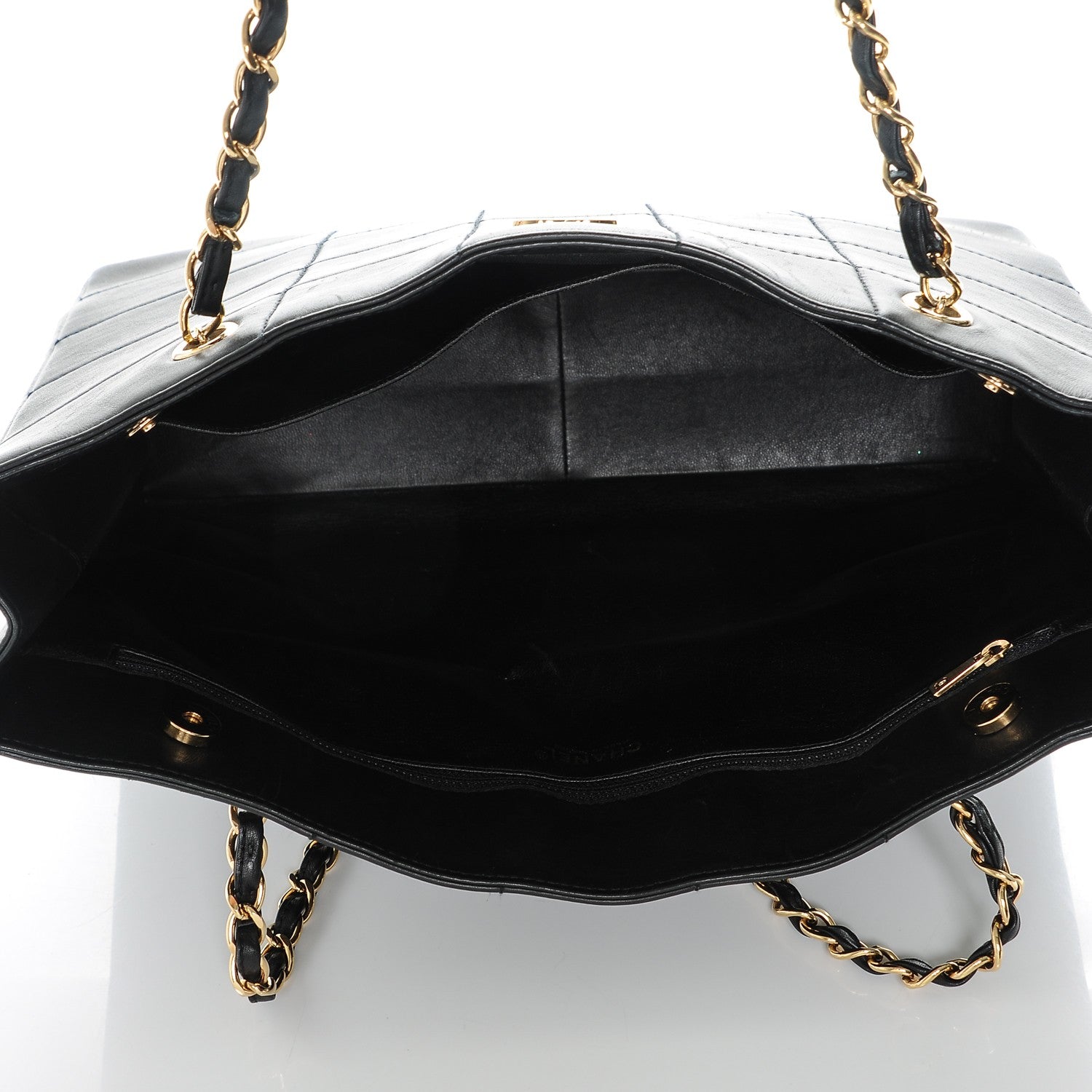 Chanel Lambskin Square Stitched Tote Black 5 of 7