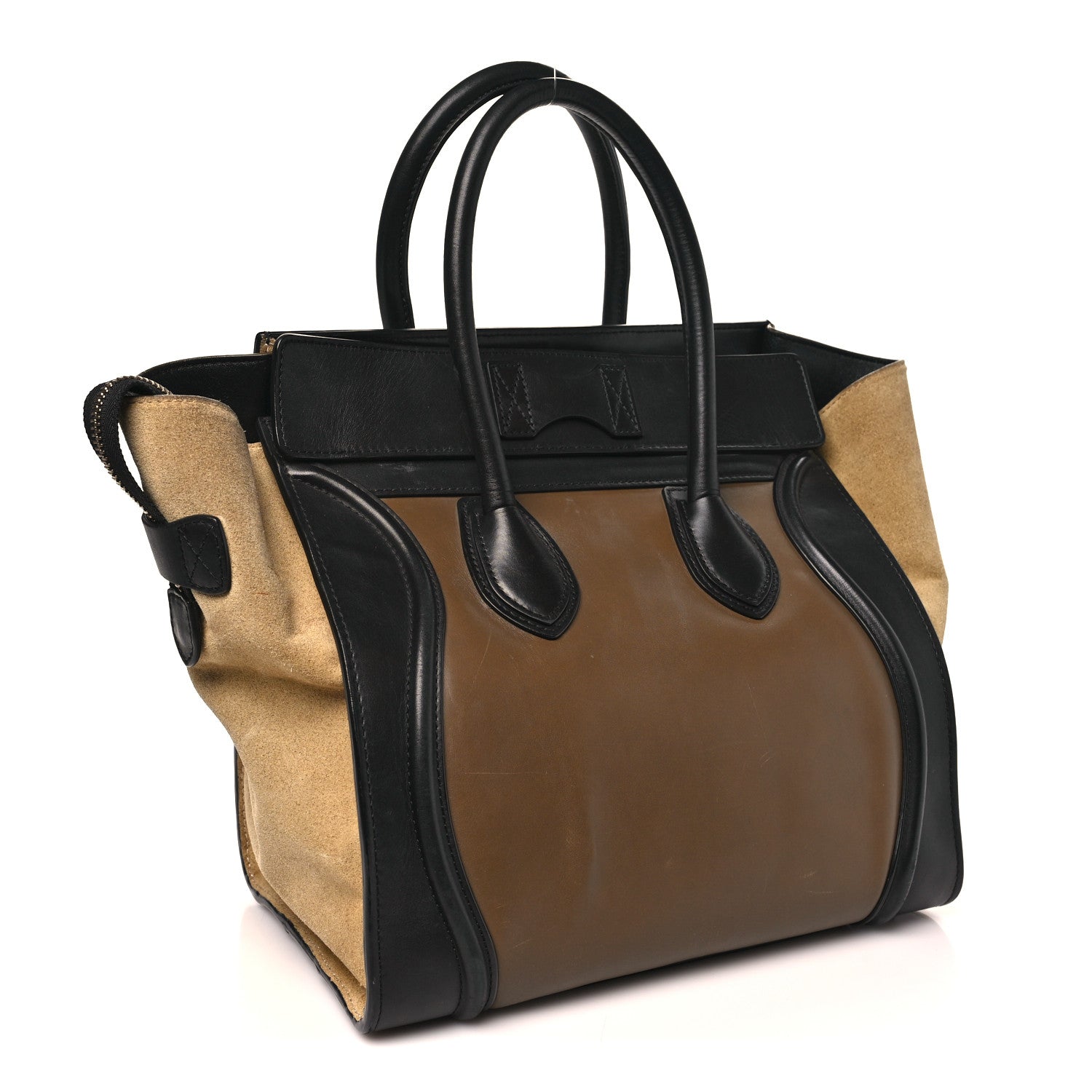 Celine Satin Calfskin Suede Mini Tri-Color Luggage Olive 3 of 11