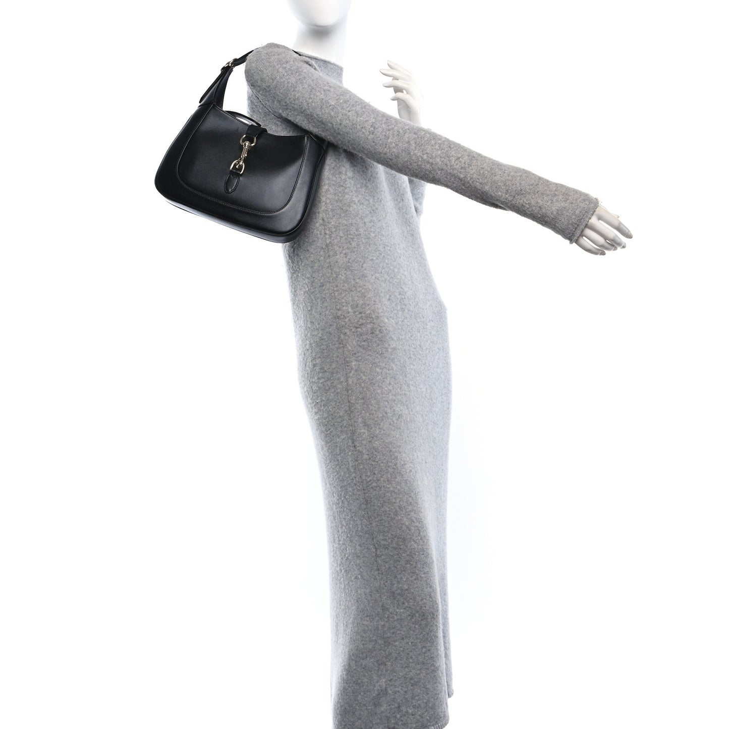 Calfskin Small Jackie Shoulder Bag Black