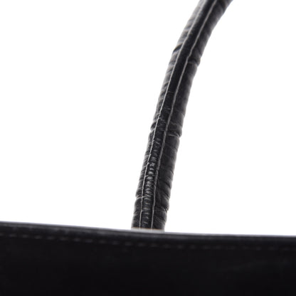 Celine Crocodile Embossed Calfskin Medium Phantom Luggage Black 8 of 15