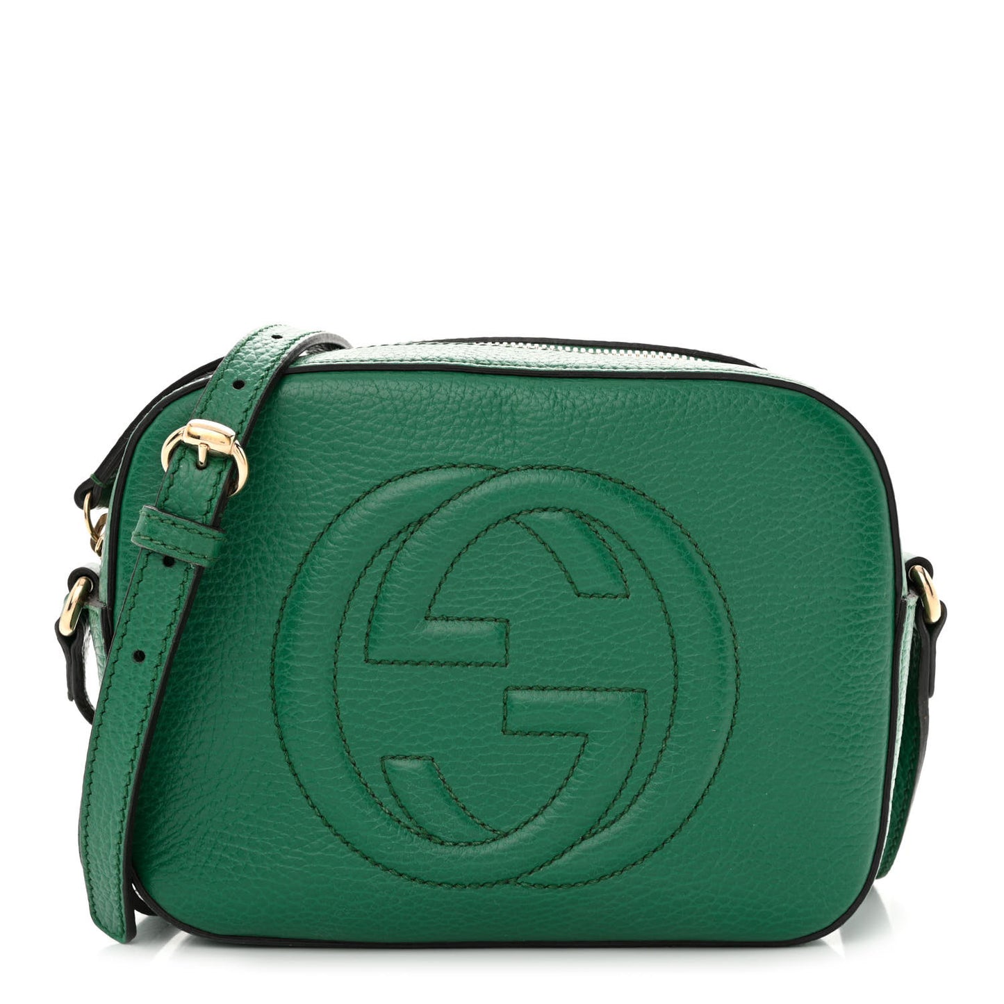 Pebbled Calfskin Small Soho Disco Bag Emerald Green