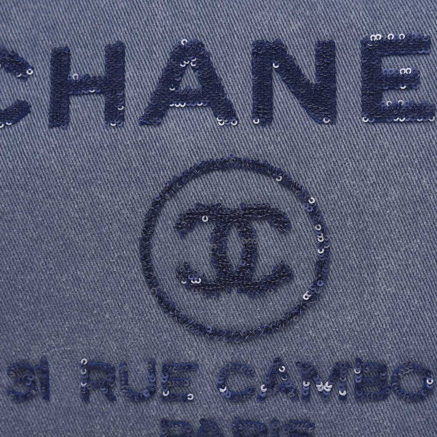 Chanel Canvas Sequin Small Deauville Tote Navy 10 of 10