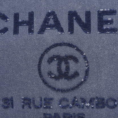 Chanel Canvas Sequin Small Deauville Tote Navy 10 of 10