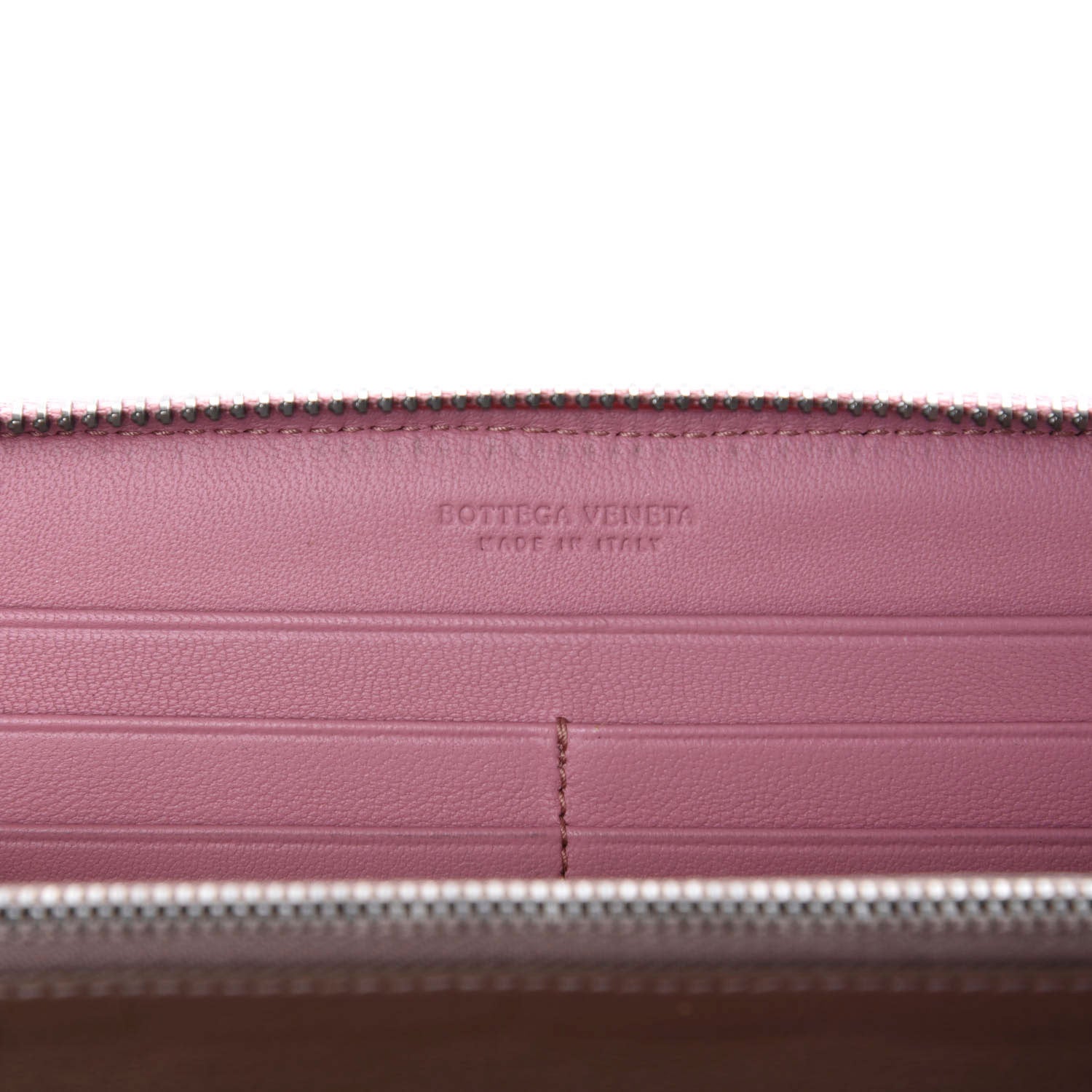 Bottega Veneta Nappa Intrecciato Zip Around Wallet Pink 7 of 7