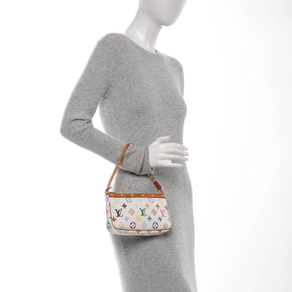 Louis Vuitton Monogram Multicolor Pochette Accessories White 2 of 9