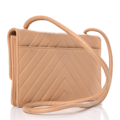 Chanel Lambskin Chevron Flap Beige 3 of 13