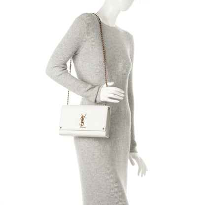 Saint Laurent Smooth Calfskin Medium Braided Monogram Kate Satchel Blanc Craie 2 of 6