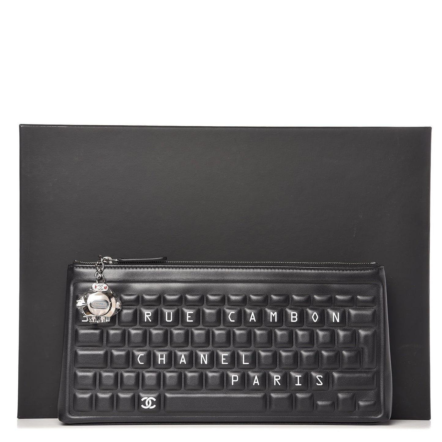Metallic Calfskin Keyboard Pouch Black