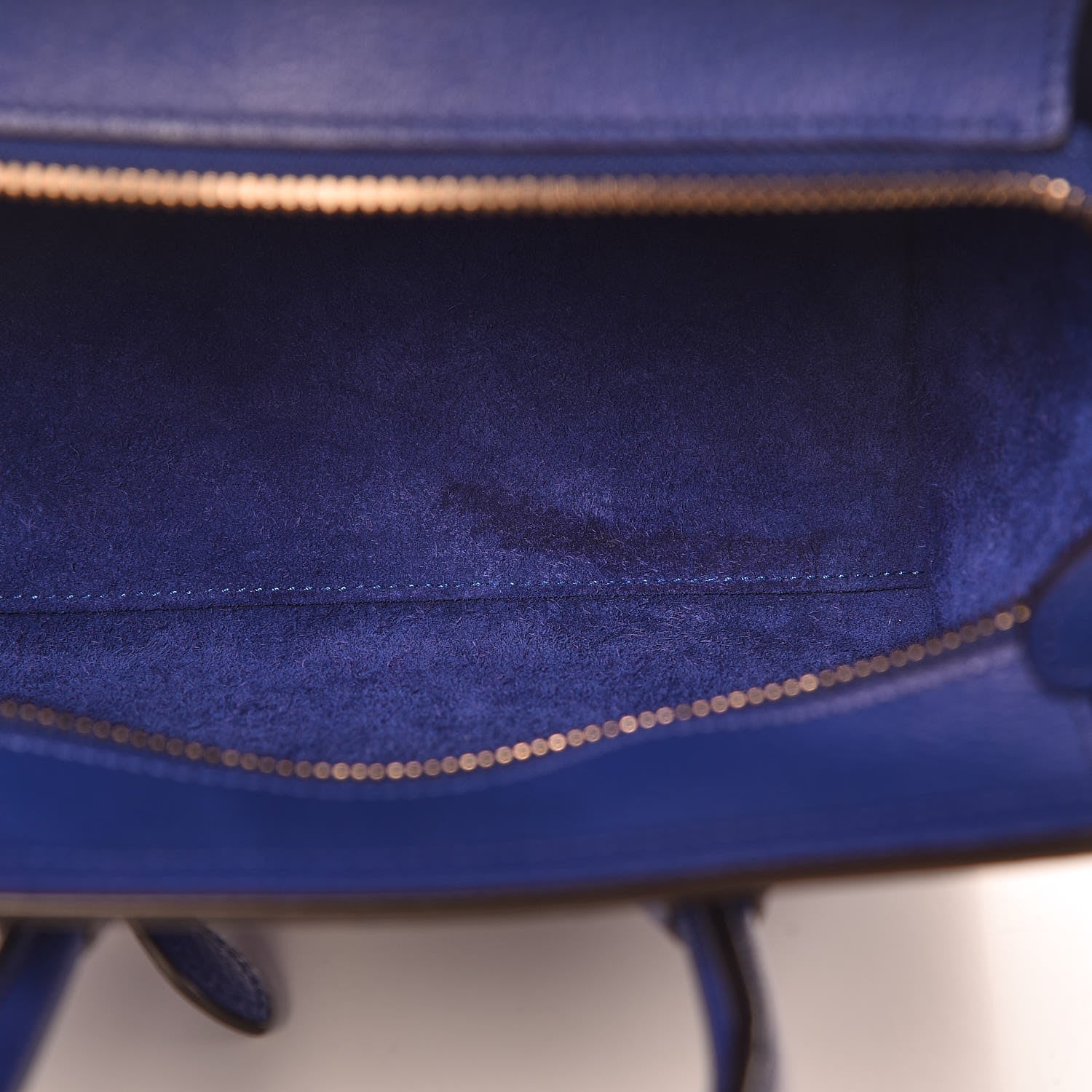 Celine Drummed Calfskin Nano Luggage Indigo 9 of 14