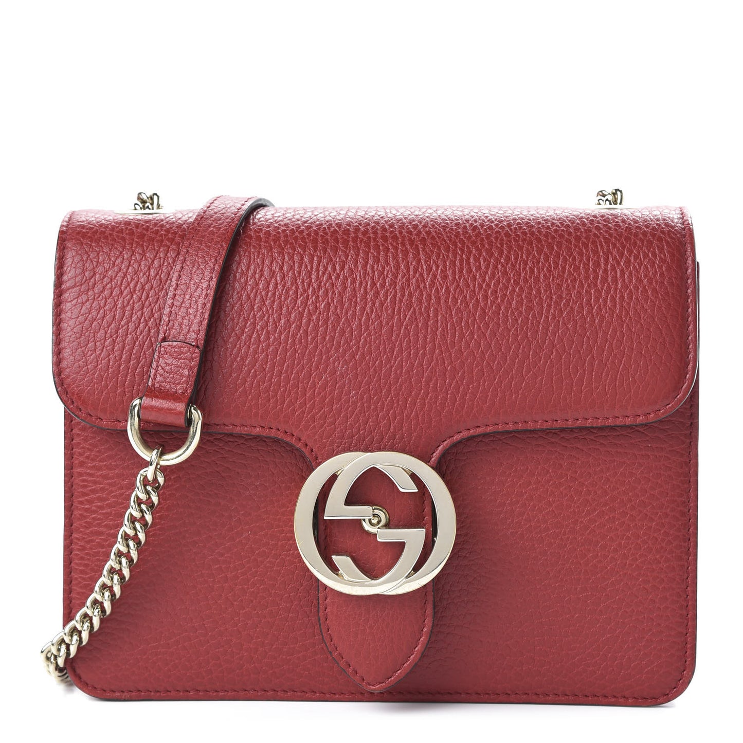 Dollar Calfskin Small Interlocking G Shoulder Bag Red
