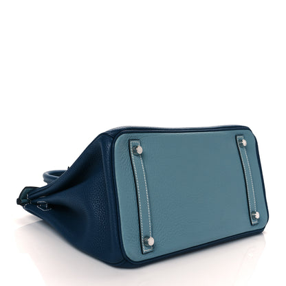 Hermes Togo Bi-Color Birkin 30 Bleu de Malte Ciel 4 of 12