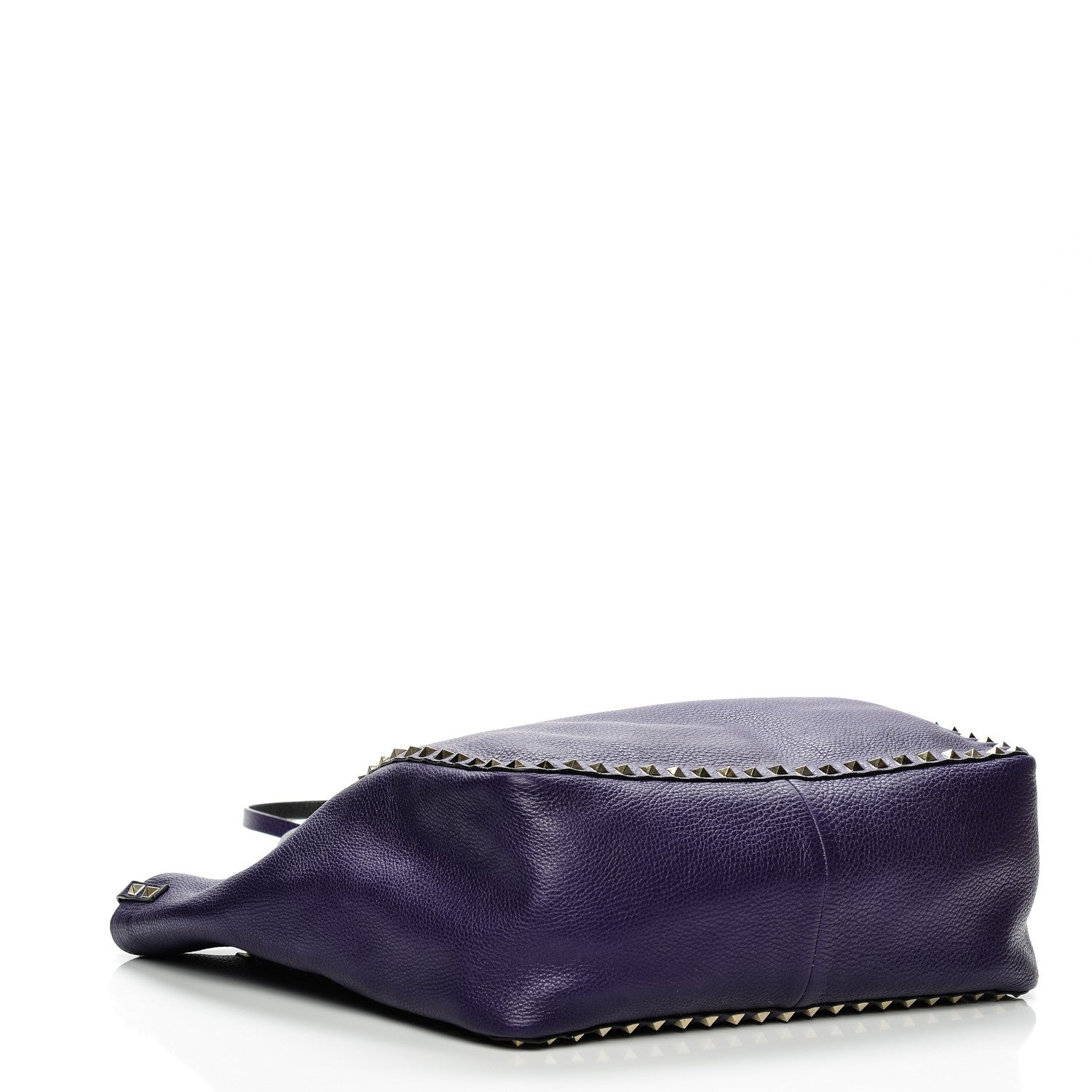 Valentino Garavani Grained Calfskin Medium Rockstud Reversible Tote Black Purple 5 of 7
