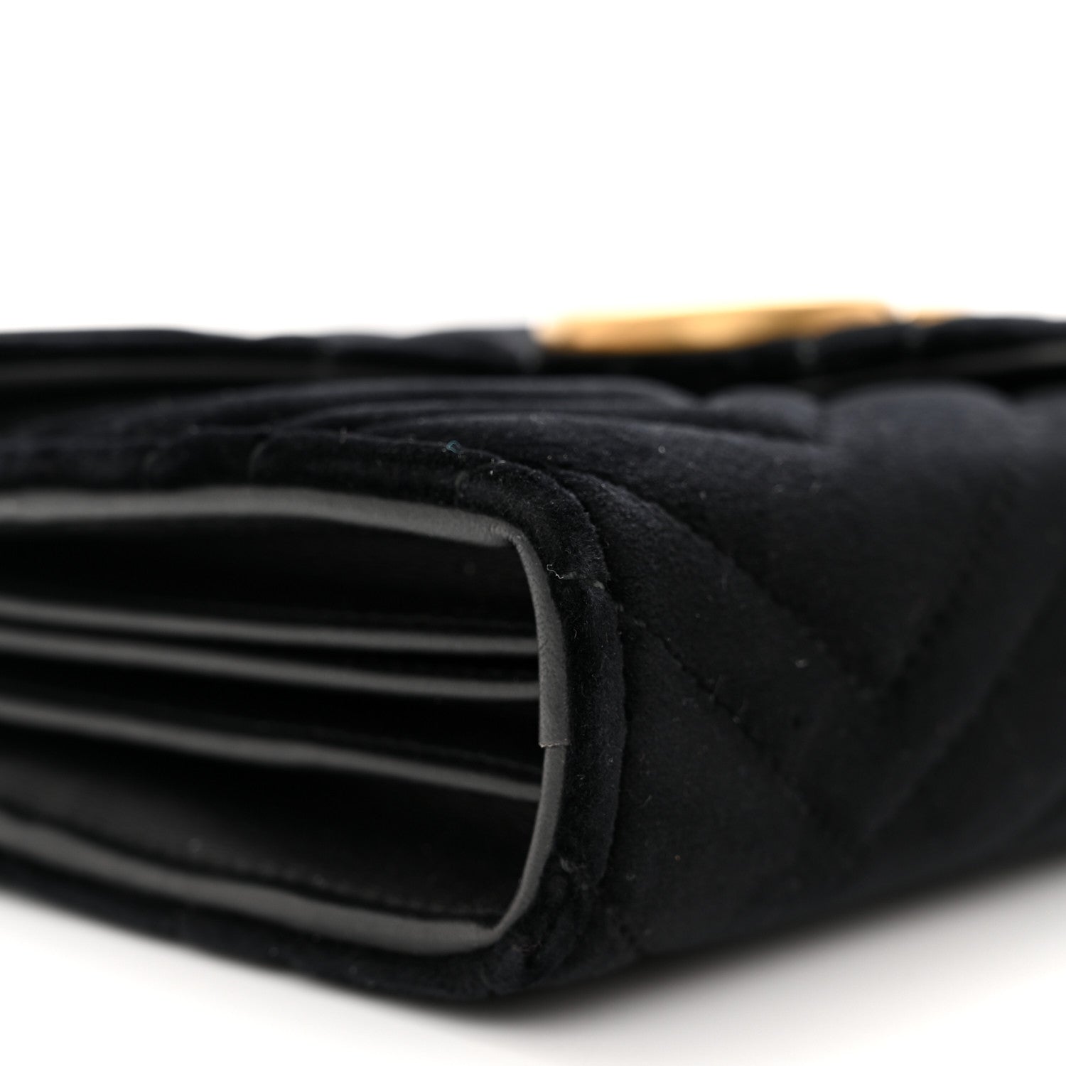 Gucci Velvet Matelasse GG Marmont Chain Wallet Black 9 of 11