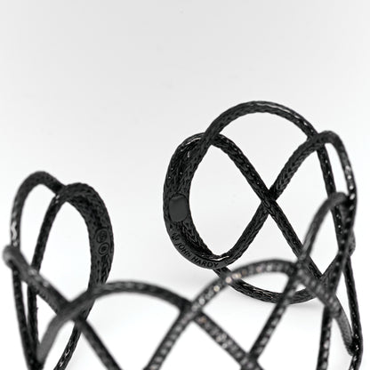 John Hardy Rhodium Plated Sterling Silver Diamond Classic Chain Cuff Bracelet 4 of 6