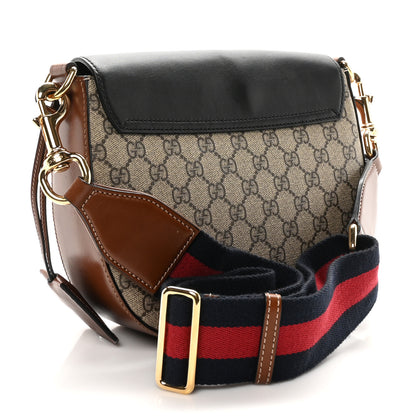 Gucci GG Supreme Monogram Web Medium Padlock Messenger Shoulder Bag Black 3 of 10