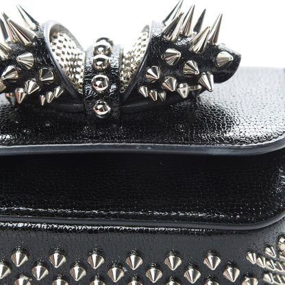 Christian Louboutin Jurassic Calfskin Spikes Sweety Charity NV Crossbody Bag Black Silver 12 of 13
