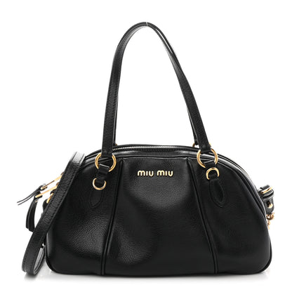Miu Miu Glace Calfskin Bauletto Shoulder Bag Black 1 of 9