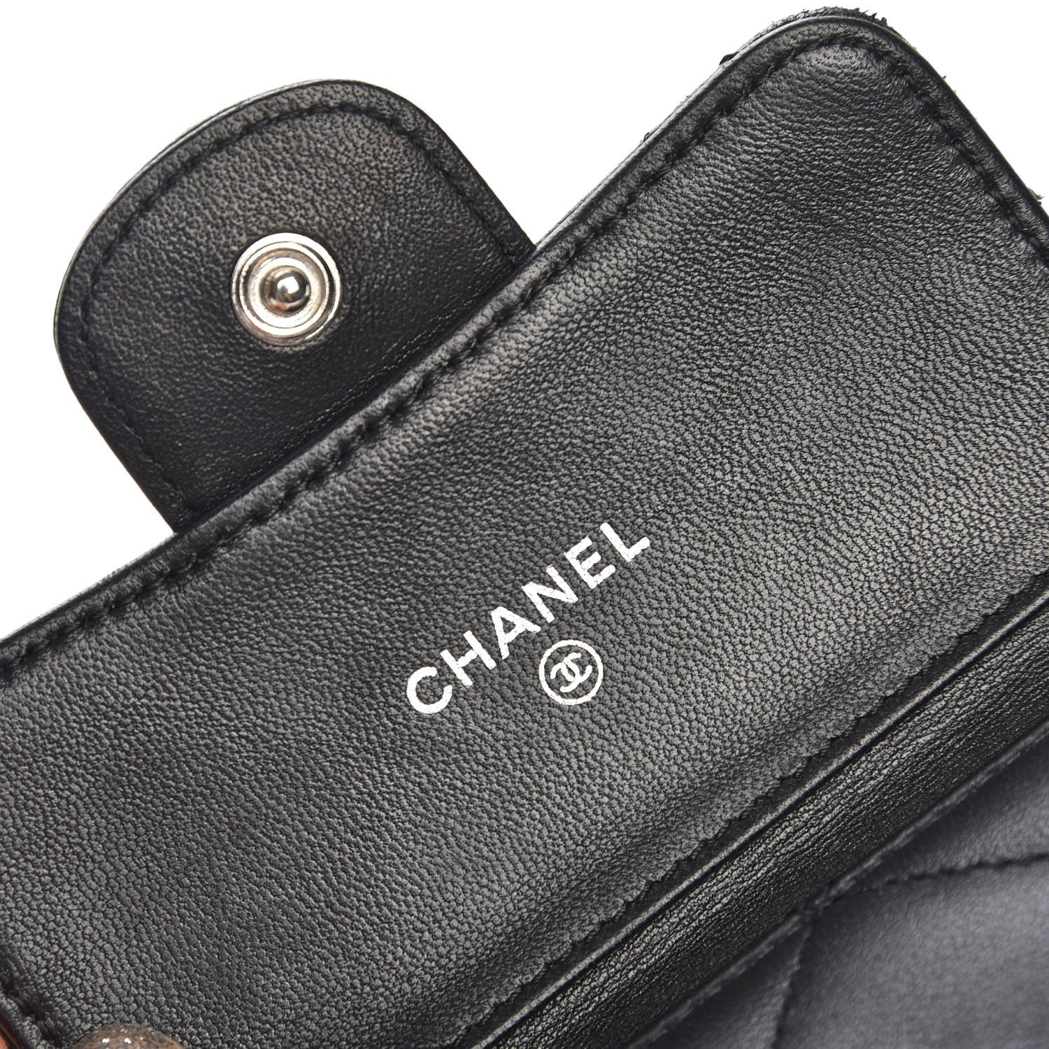 Chanel Lambskin Quilted Double Sided Wallet Black 5 of 10