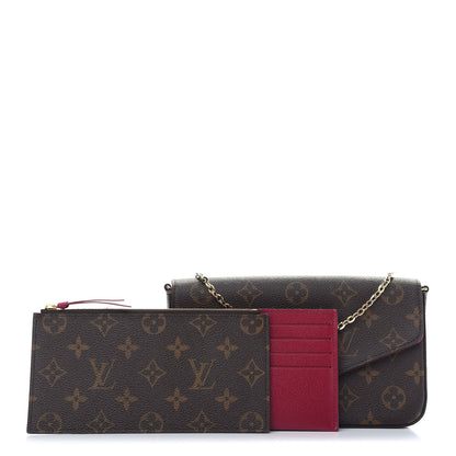 Louis Vuitton Monogram Pochette Felicie Chain Wallet Fuchsia 3 of 9