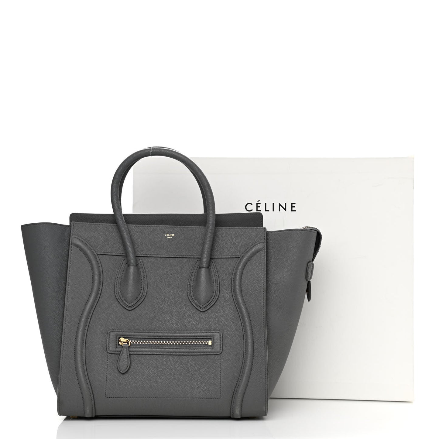 Drummed Calfskin Mini Luggage Kohl