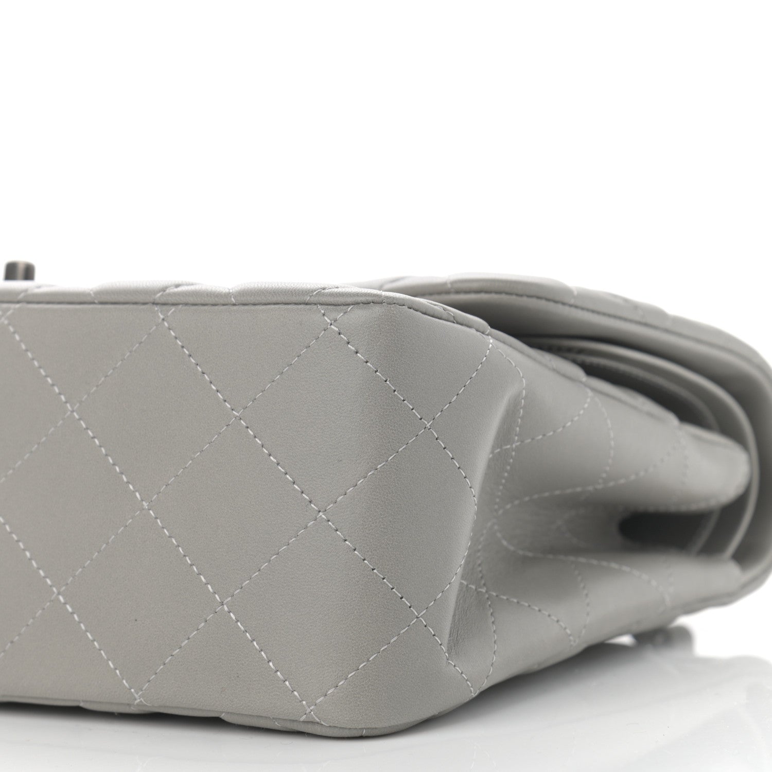 Chanel Lambskin Quilted Jumbo Double Flap Grey 10 of 15