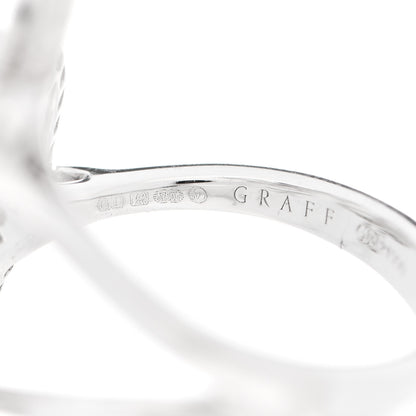 Graff 18K White Gold Diamond Triple Butterfly Silhouette Ring 53 6.5 6 of 8