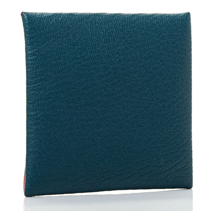 Hermes Chevre Mysore Bastia Verso Coin Purse Vert Bosphore Rose D'ete 2 of 4