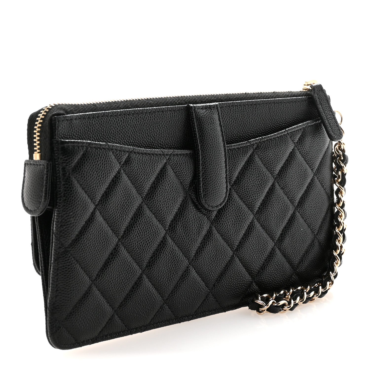 Chanel Caviar Quilted Classic Pouch With Handle Black 3 of 7