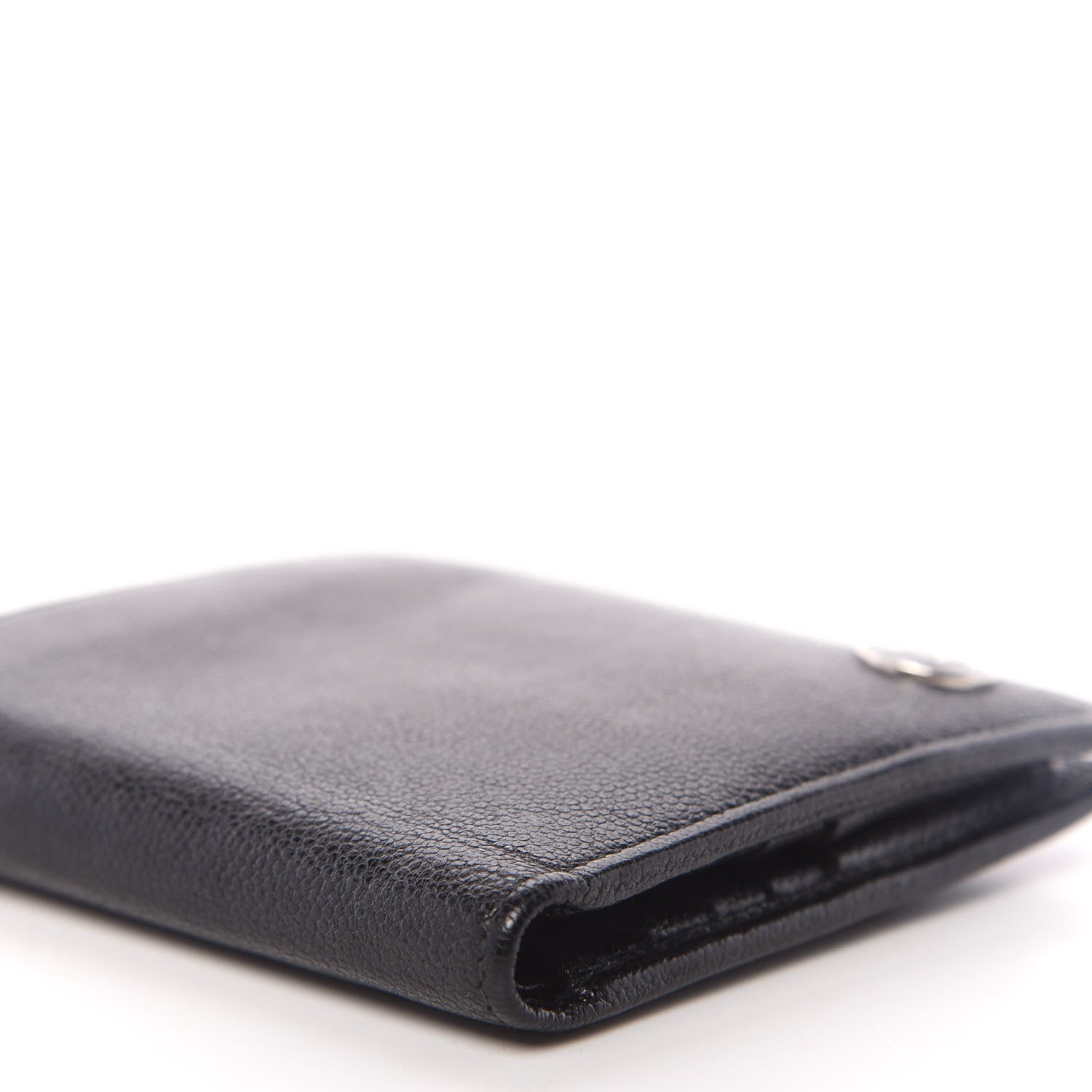 Chanel Caviar CC Button Bi-Fold Wallet Black 7 of 9