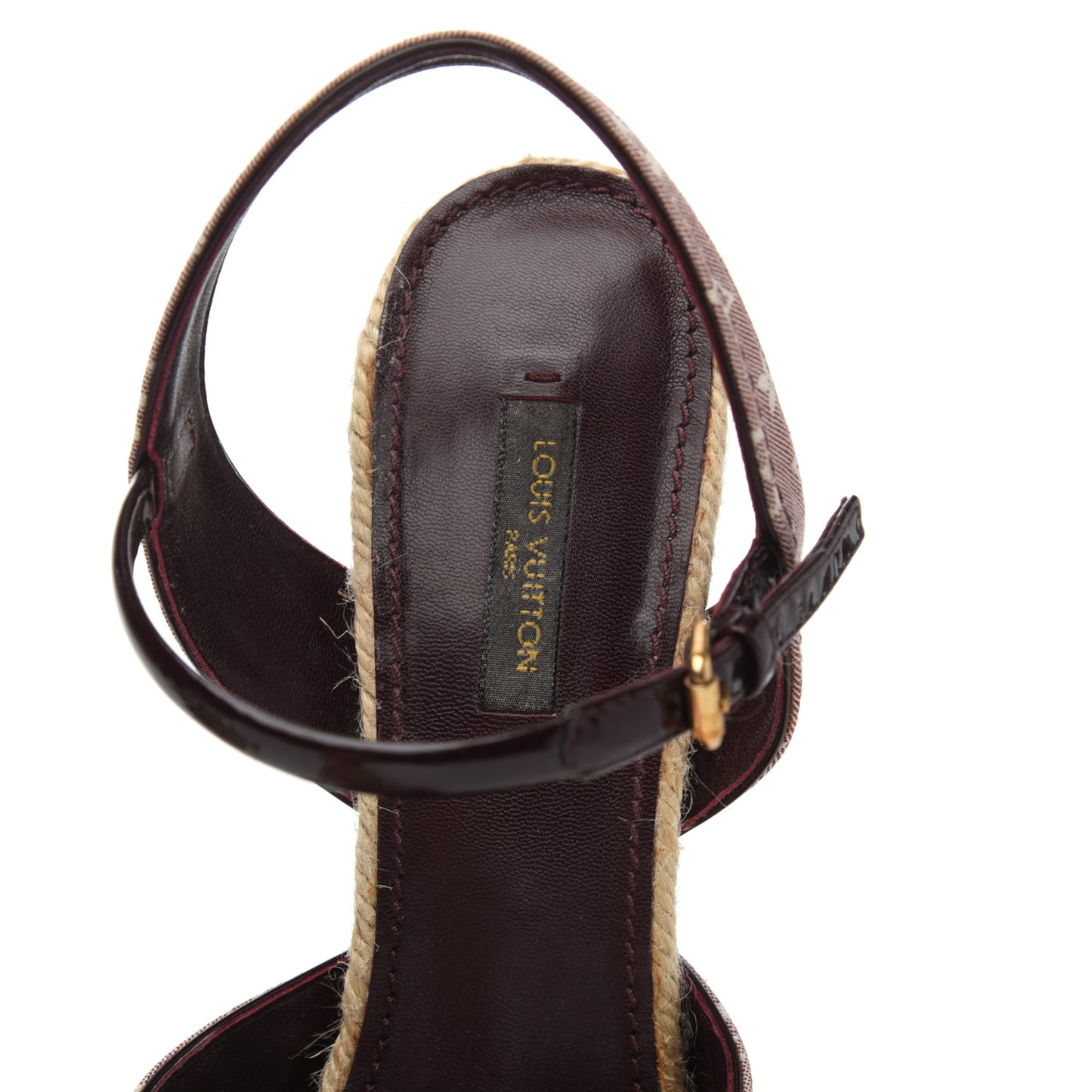 Monogram Idylle Majorca Espadrille Wedge Sandals 40 Sepia