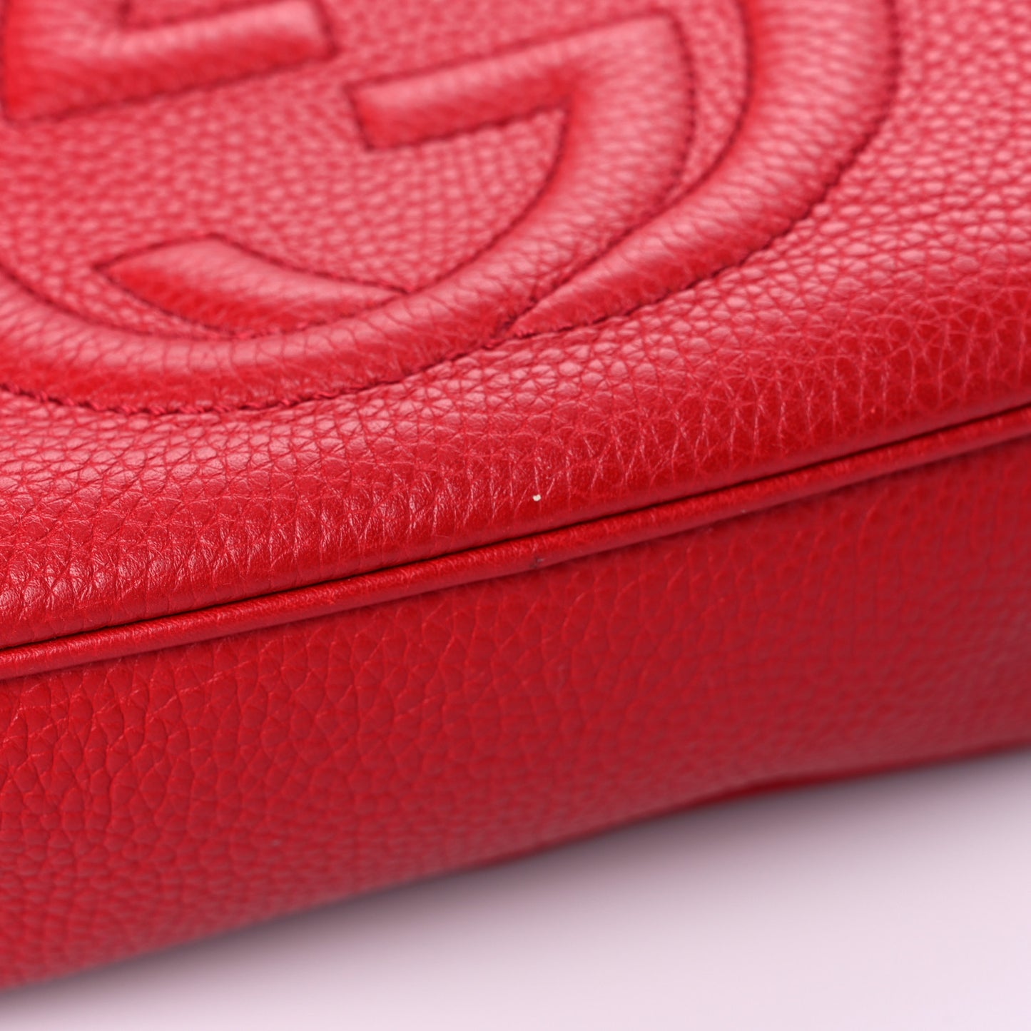 Pebbled Calfskin Small Soho Disco Bag Tabasco Red