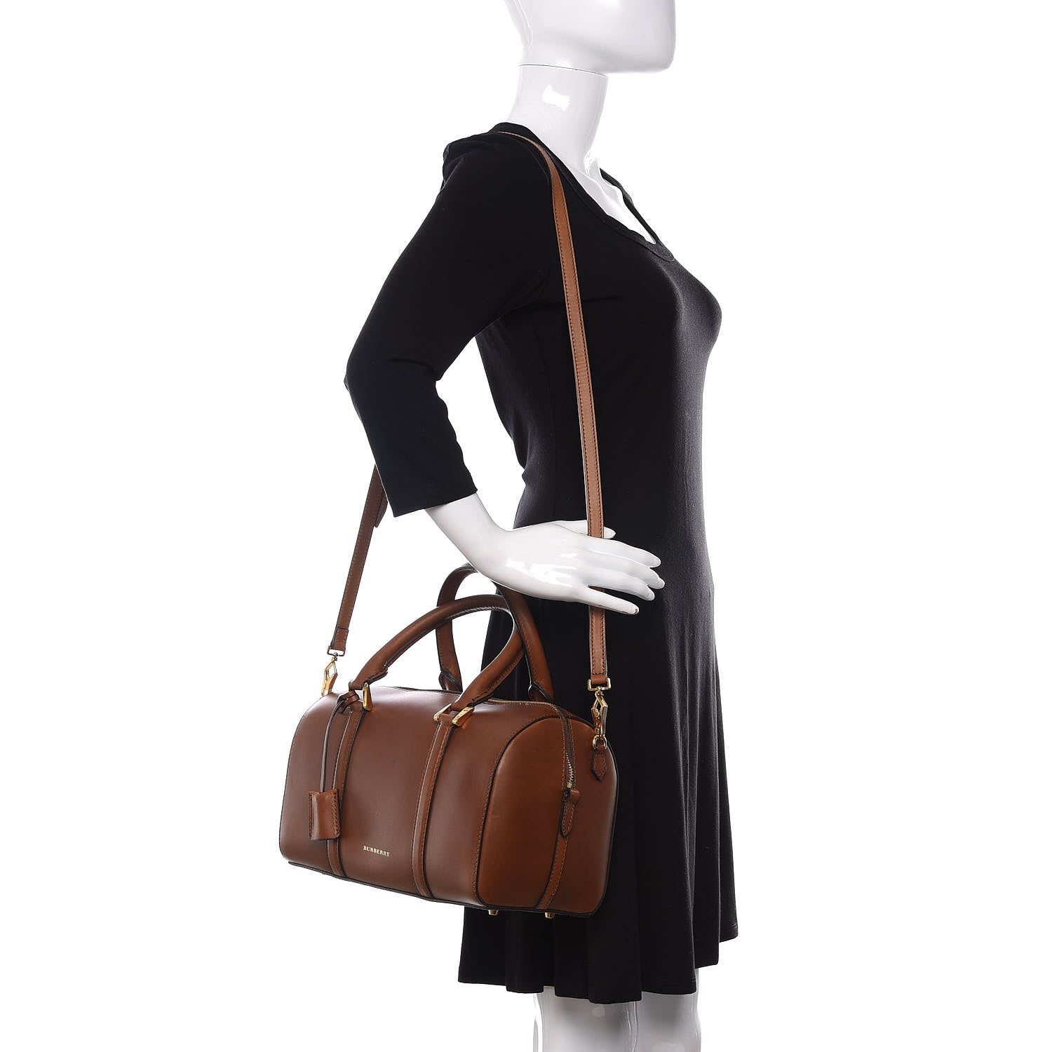 Burberry Soft Calfskin Alchester Bowling Bag Tan 2 of 11