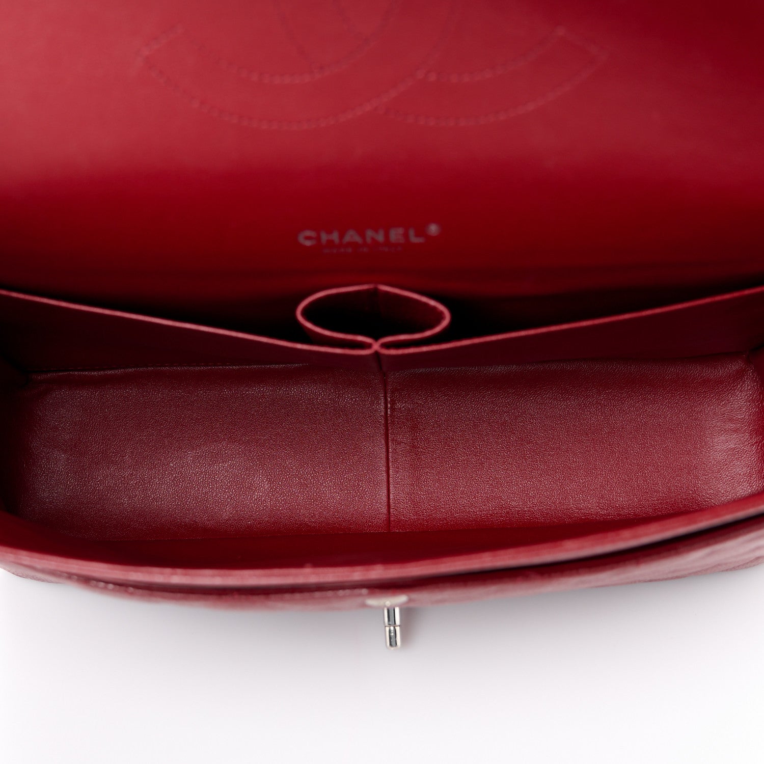 Chanel Caviar Quilted Maxi Double Flap Dark Red 5 of 12