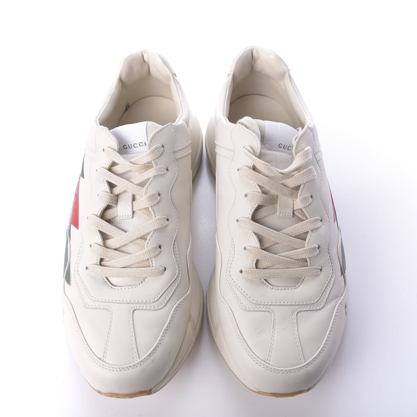 Calfskin Web Printed Mens Rhyton Sneakers 11.5 Mystic White