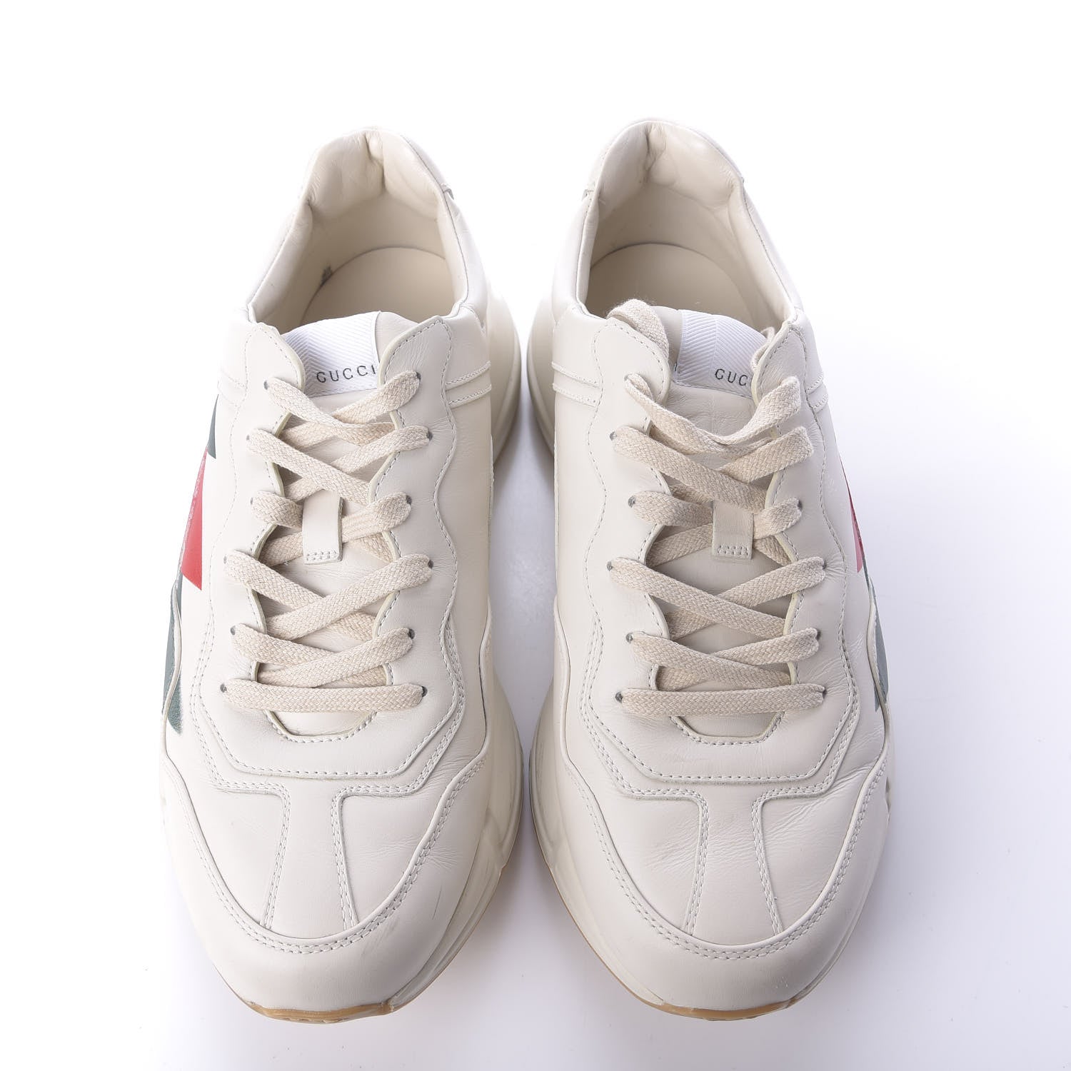 Gucci Calfskin Web Printed Mens Rhyton Sneakers 11.5 Mystic White 6 of 12