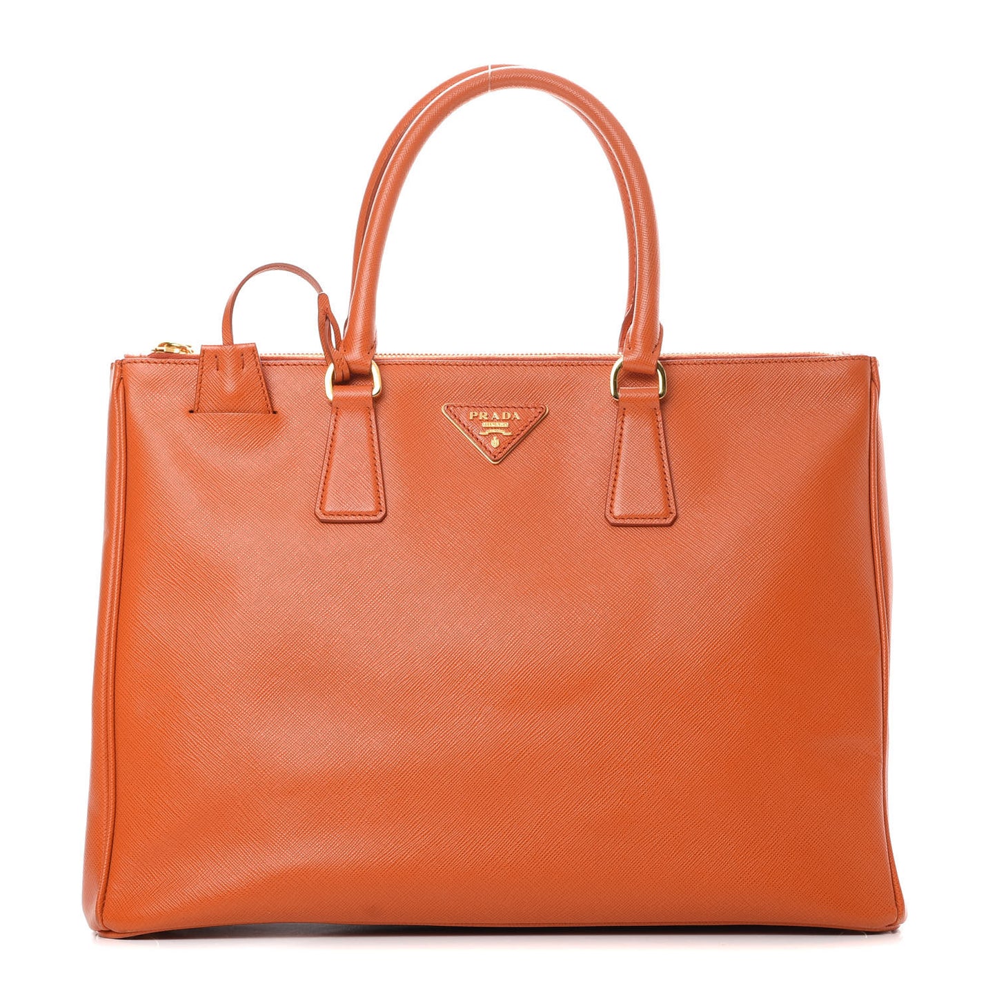Saffiano Large Galleria Double Zip Tote Papaya
