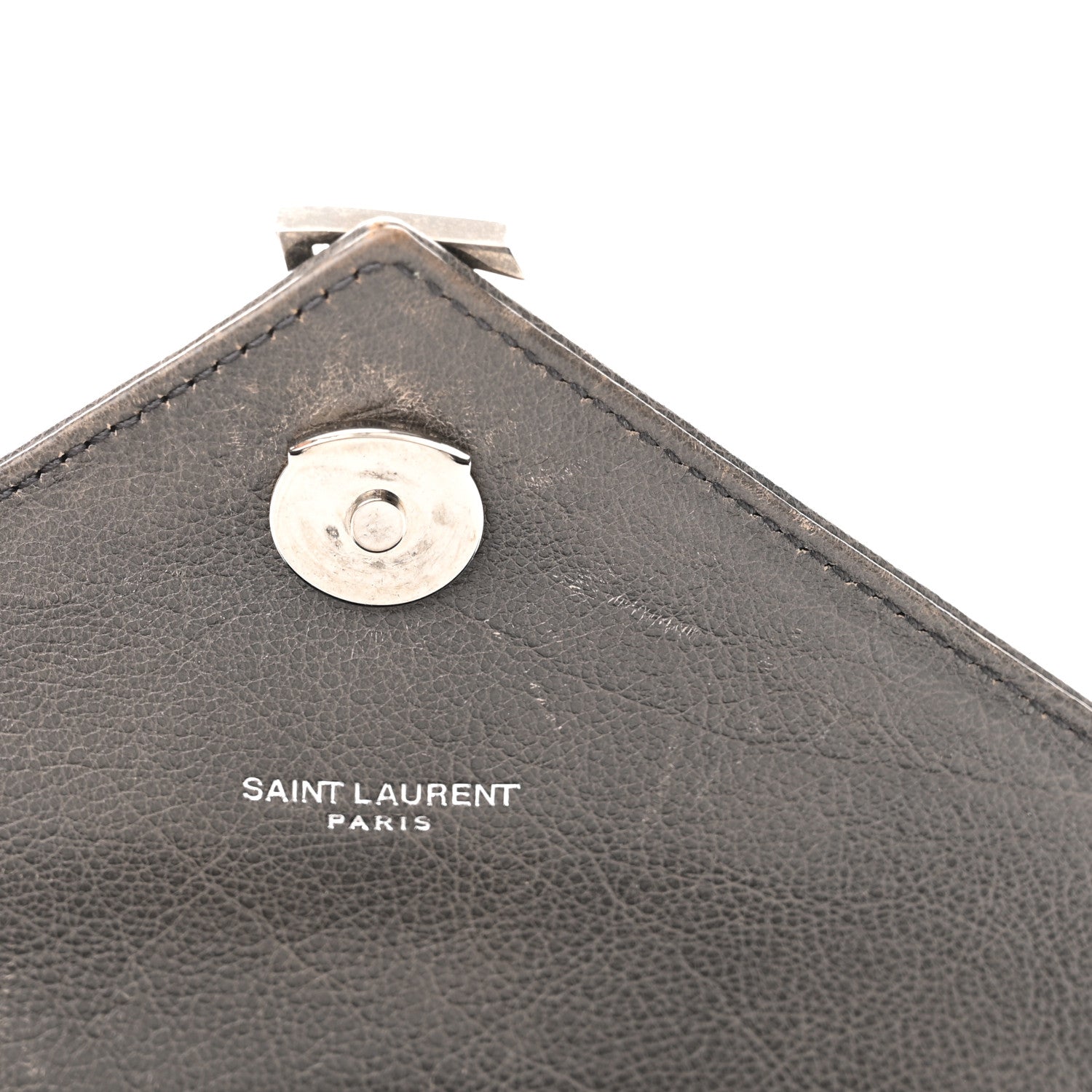 Saint Laurent Sheepskin Matelasse Chevron Monogram Medium College Bag Asphalt 20 of 22
