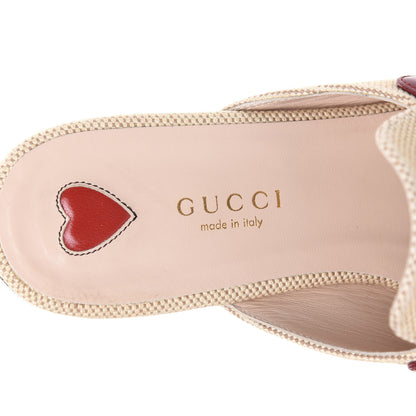 Gucci Canvas Vintage Charlotte Web Princetown Slippers 36 Sand Cuir 6 of 10