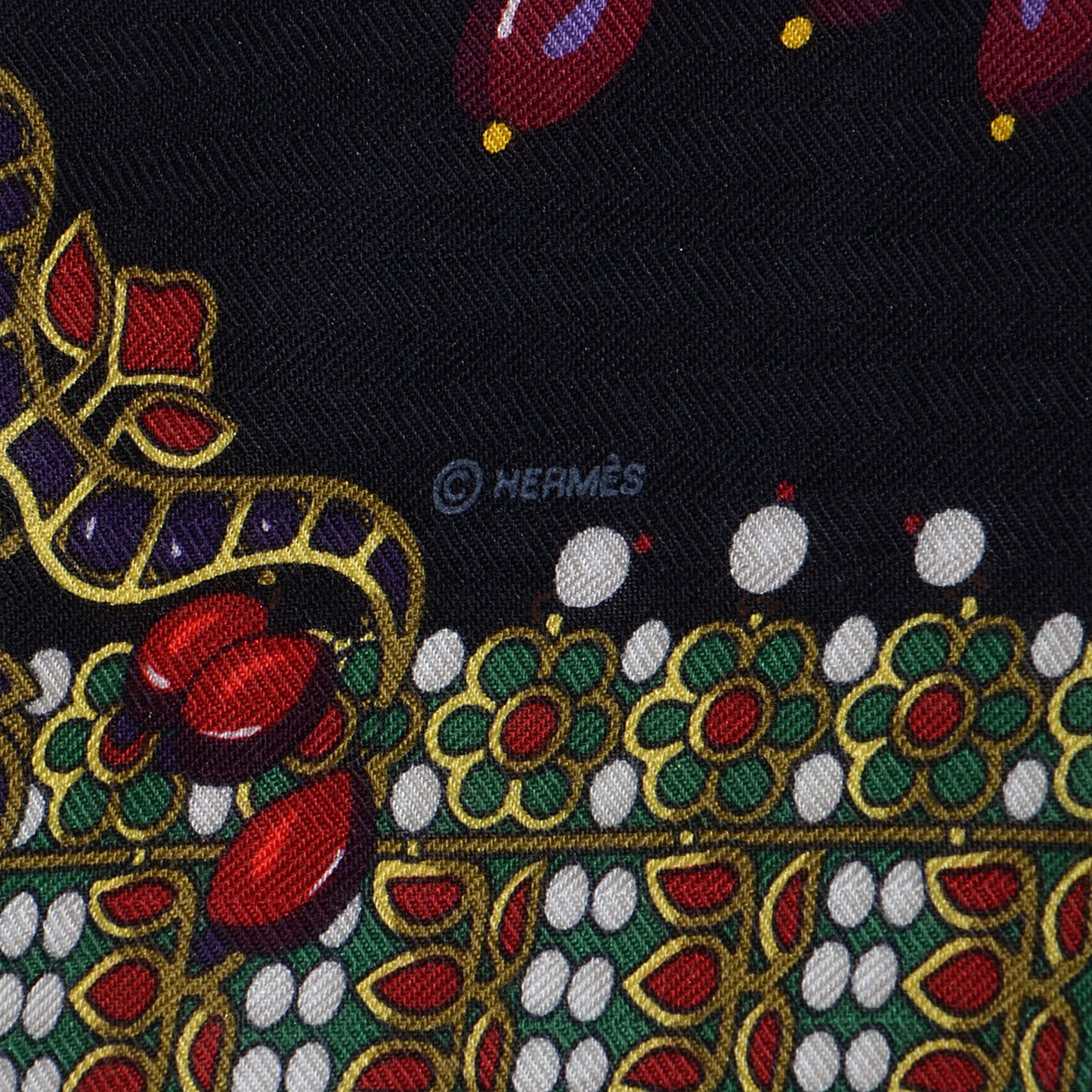 Cashmere Silk Parures Des Maharajas Shawl 140 Noir Vert Rouge