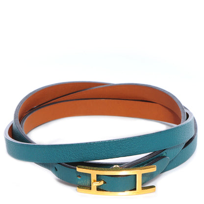 Hermes Swift Hapi 3 MM Triple Tour Wrap Bracelet Malachite 1 of 7