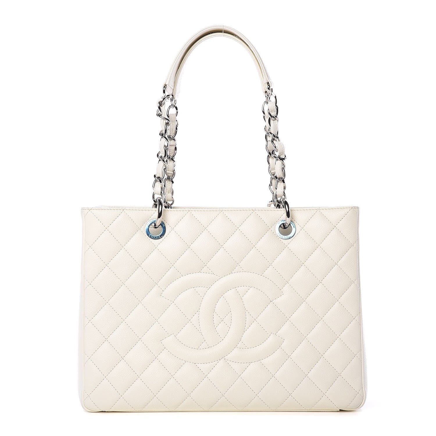 Chanel Caviar Quilted Grand Shopping Tote GST White 1 of 15