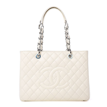Chanel Caviar Quilted Grand Shopping Tote GST White 1 of 15