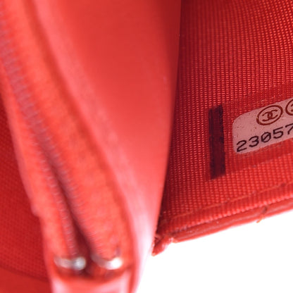 Chanel Calfskin Quilted Boy Wallet On Chain WOC Red 8 of 12