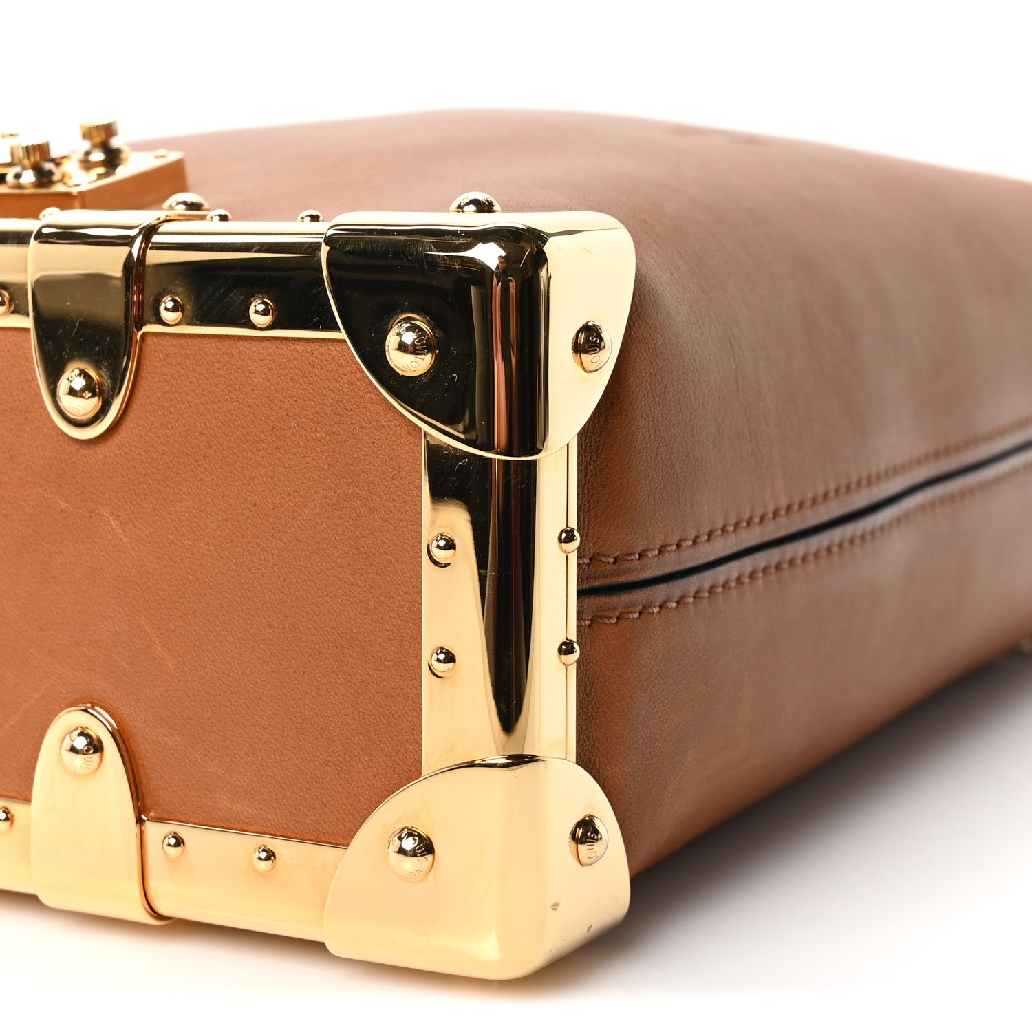 Louis Vuitton Calfskin Side Trunk MM Tan 8 of 9