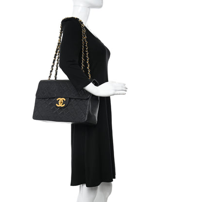 Chanel Lambskin Quilted XL Jumbo Single Flap Black 2 of 24