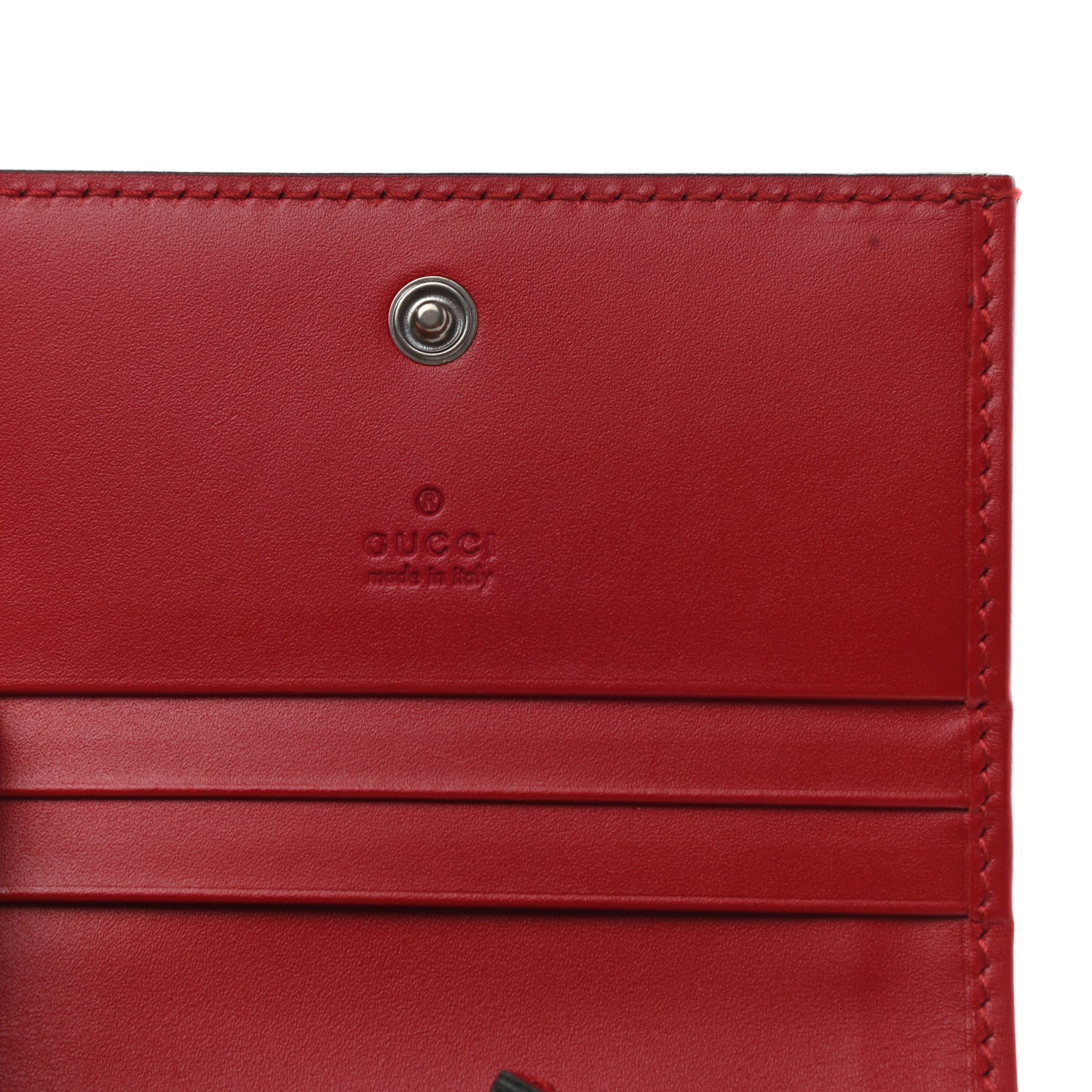 Gucci Calfskin Chinese New Year Card Case Wallet Red 6 of 8