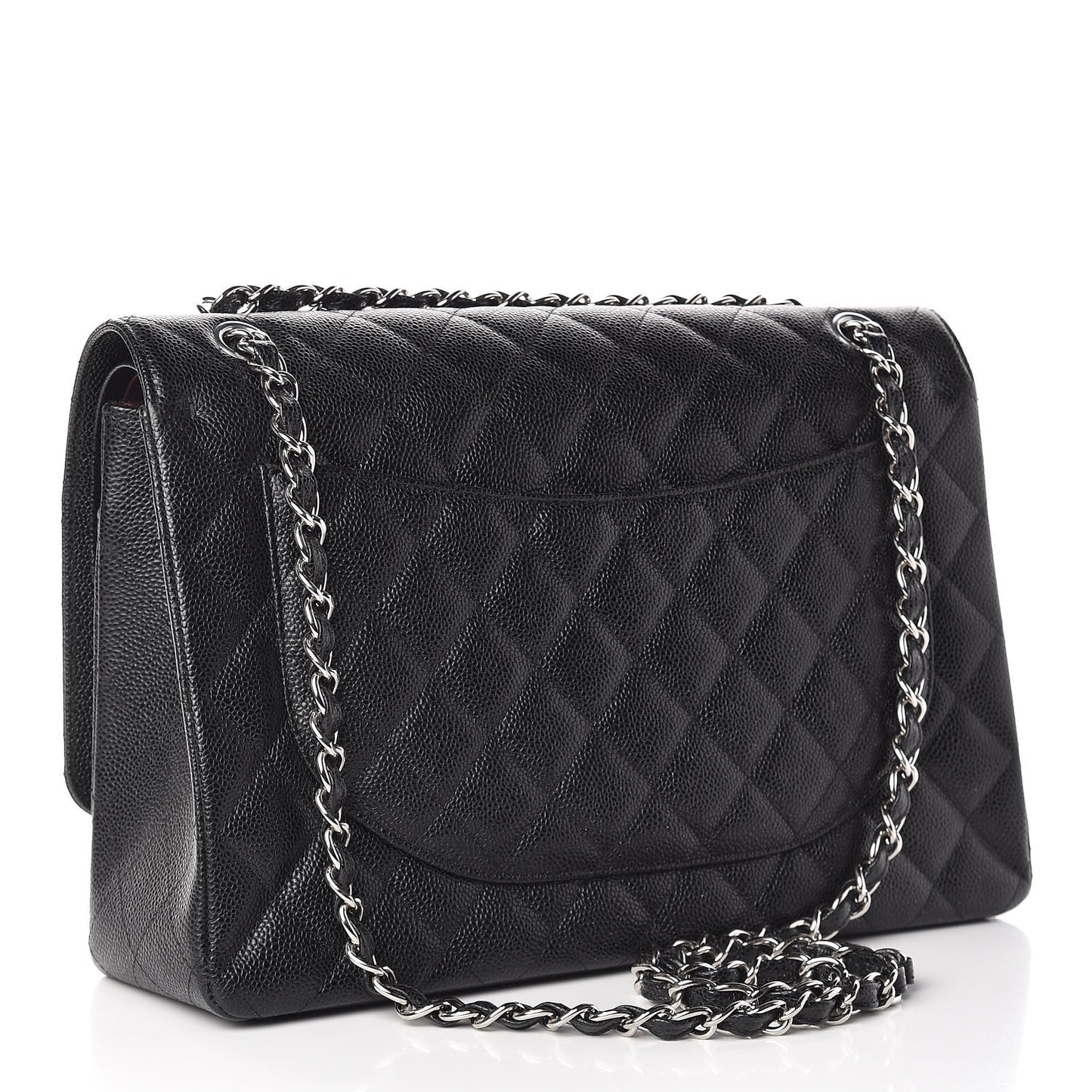 Caviar Quilted Maxi Double Flap Black